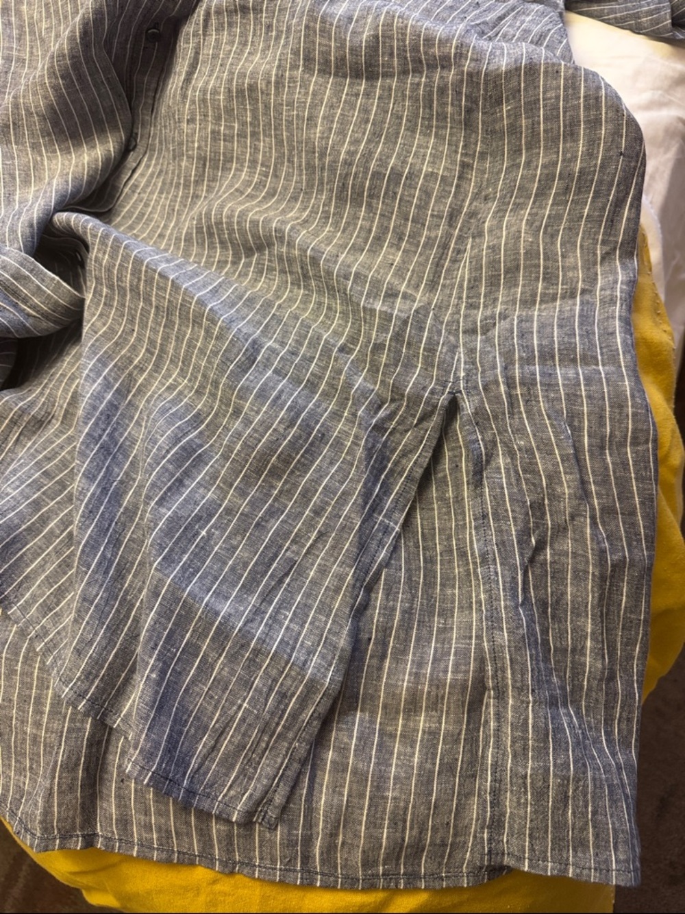 Eileen Fisher XXS 100% linen blue and white button up dress - Picture 5 of 6